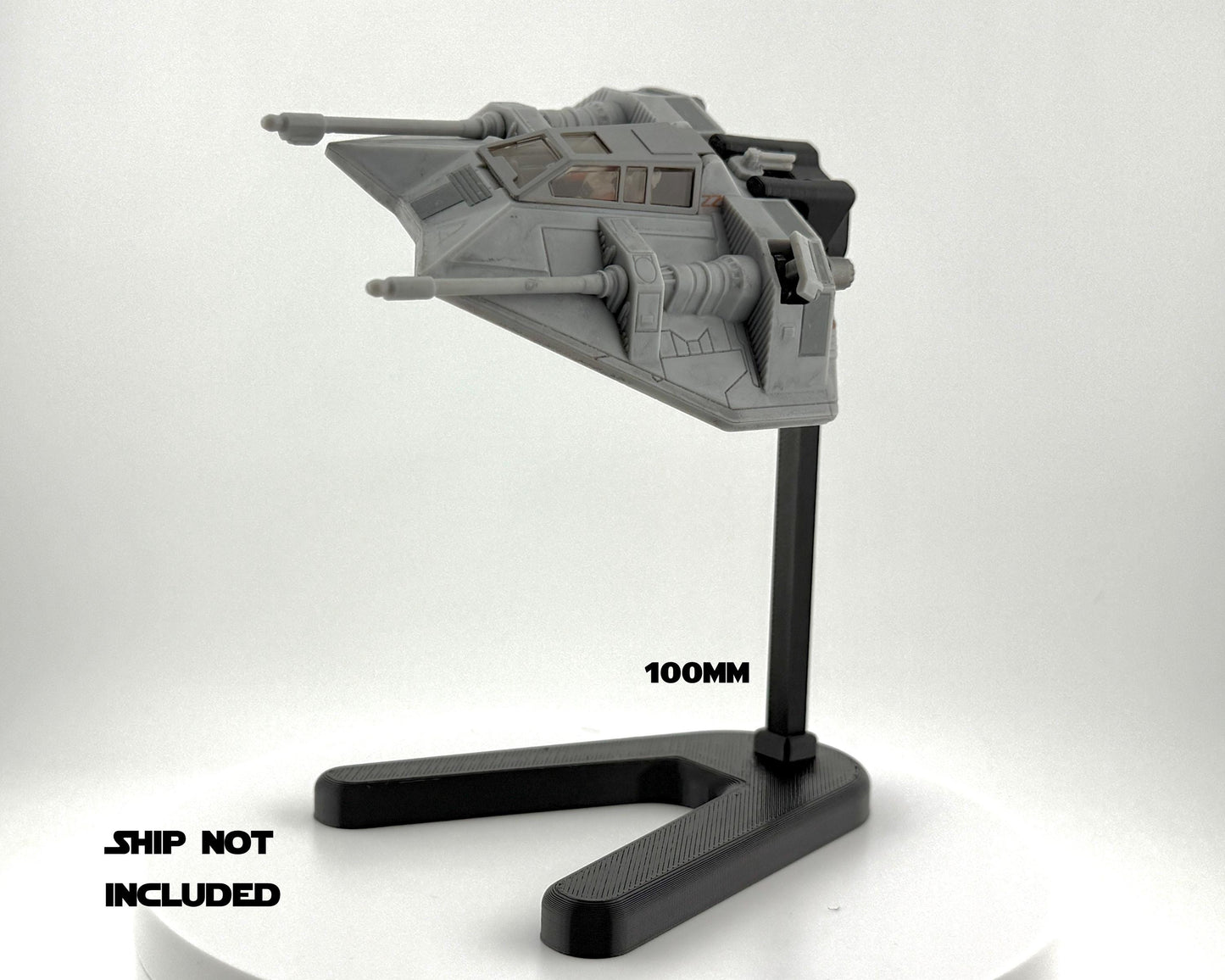 Snowspeeder Flight Stand for Micro Galaxy Squadron | Cosmic Swap Flight Stands | Fixed-Height, Multi-Height, Dynamic Packs | Black or White
