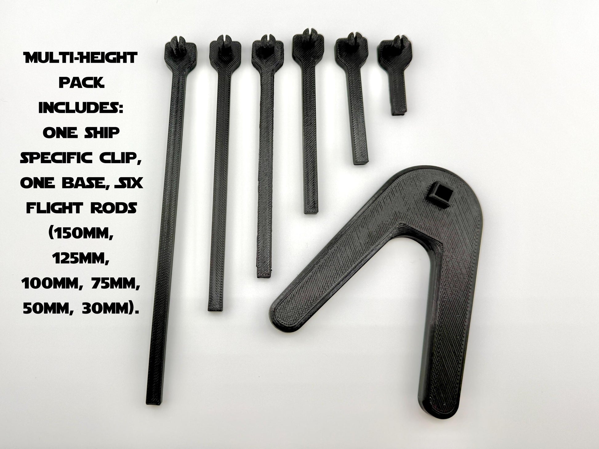 TIE Fighter Flight Stand STL File | Modular Display Stand for Micro Galaxy Squadron | Cosmic Swap Flight Stands Digital Download