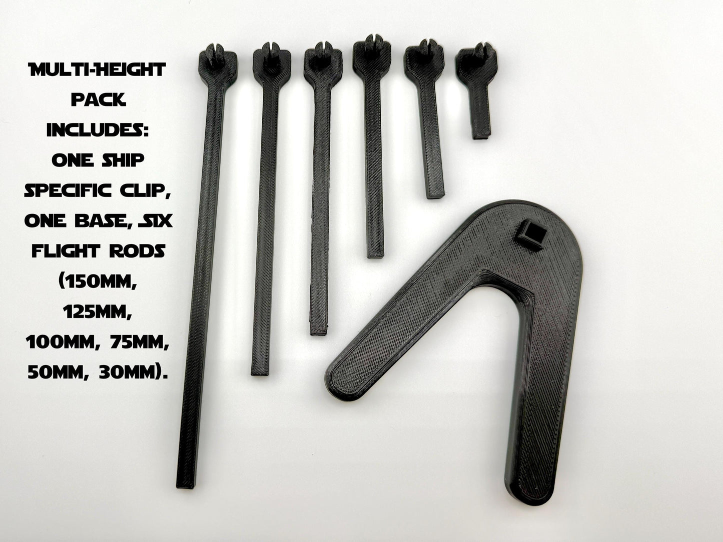 Jedi Starfighter Flight Stand STL File | Modular Display Stand for Micro Galaxy Squadron | Cosmic Swap Flight Stands Digital Download