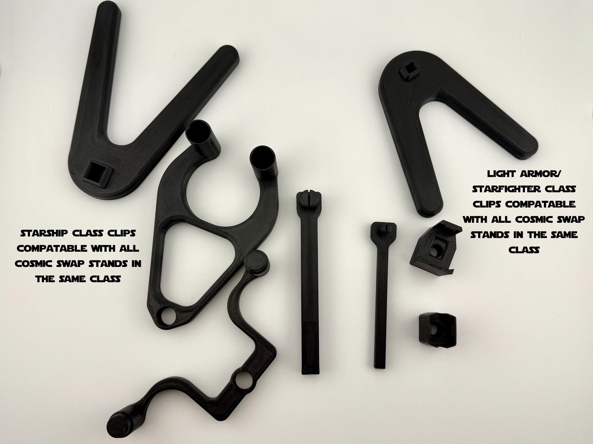 TIE Interceptor Flight Stand STL File | Modular Display Stand for Micro Galaxy Squadron | Cosmic Swap Flight Stands Digital Download