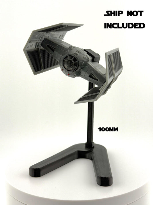 Darth Vader’s TIE Advanced Flight Stand for Micro Galaxy Squadron | Cosmic Swap Display System | Fixed-Height, Multi-Height, Dynamic Packs