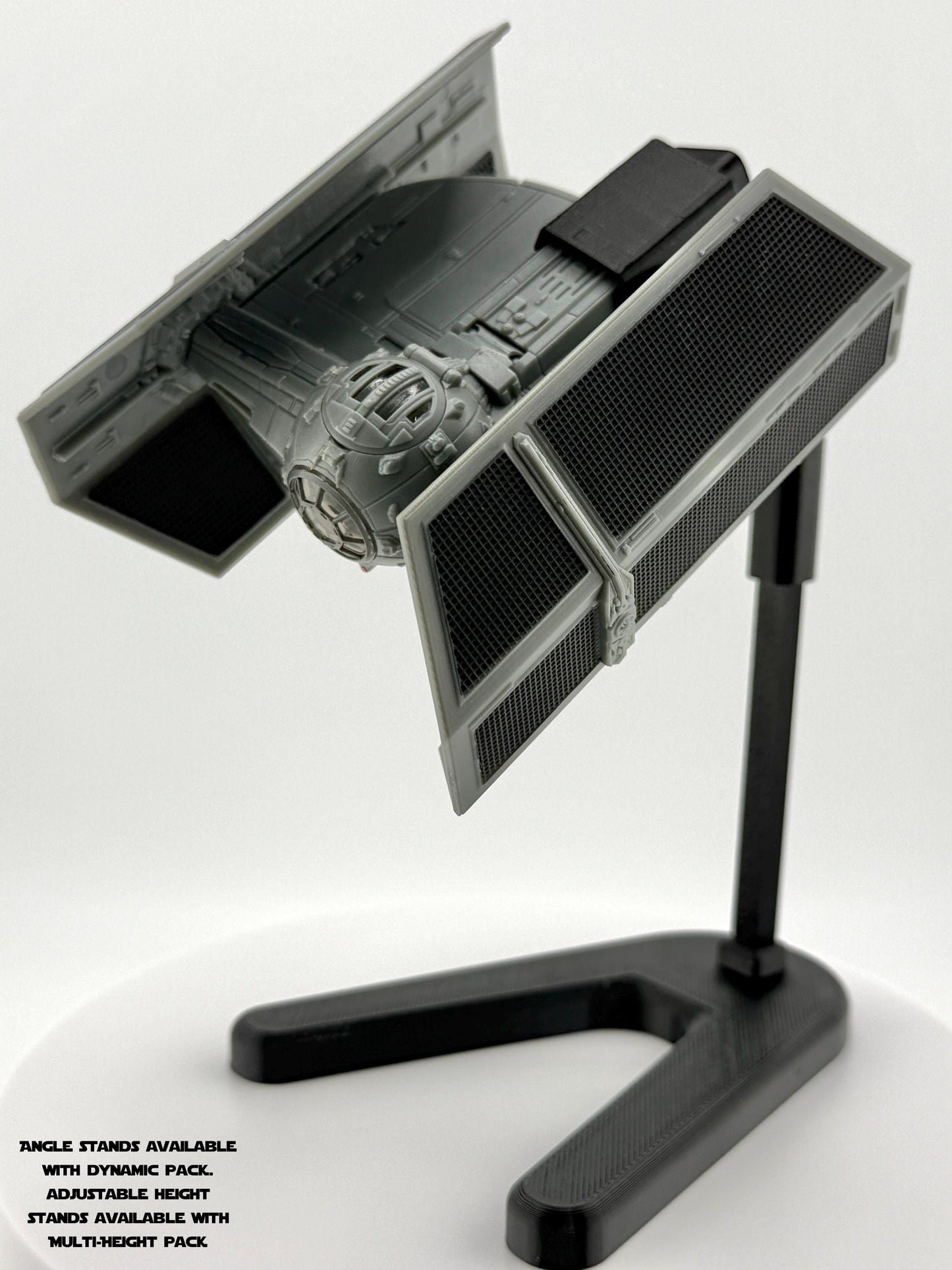 Darth Vader’s TIE Advanced Flight Stand for Micro Galaxy Squadron | Cosmic Swap Display System | Fixed-Height, Multi-Height, Dynamic Packs