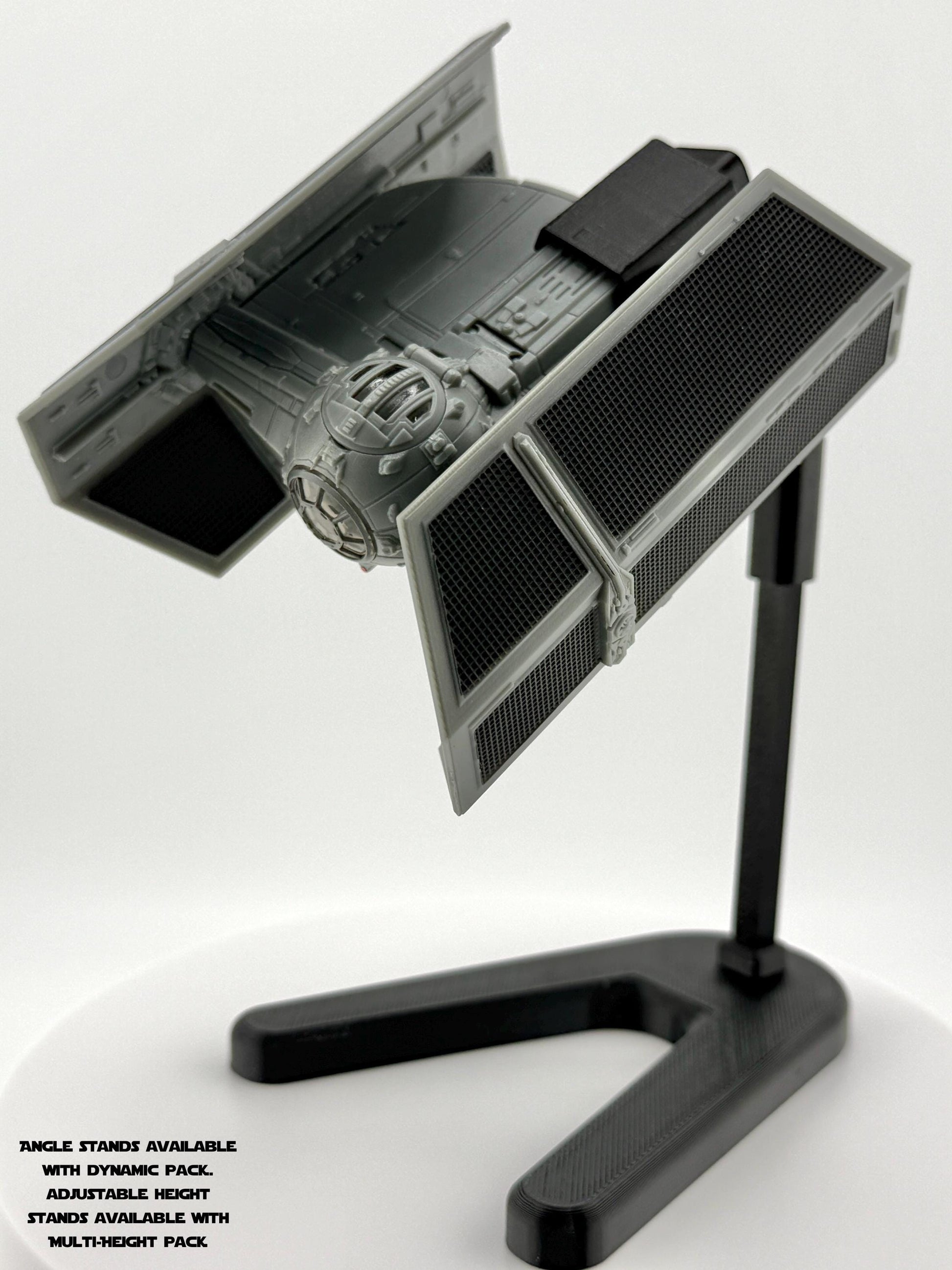 Darth Vader’s TIE Advanced Flight Stand for Micro Galaxy Squadron | Cosmic Swap Display System | Fixed-Height, Multi-Height, Dynamic Packs