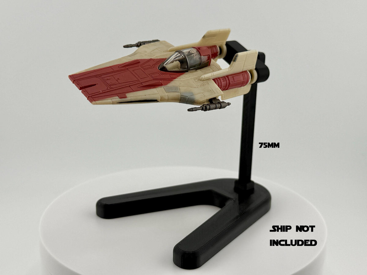 A-Wing Flight Stand for Micro Galaxy Squadron | Cosmic Swap Display System | Fixed-Height, Multi-Height, Dynamic Packs | Starfighter Stand