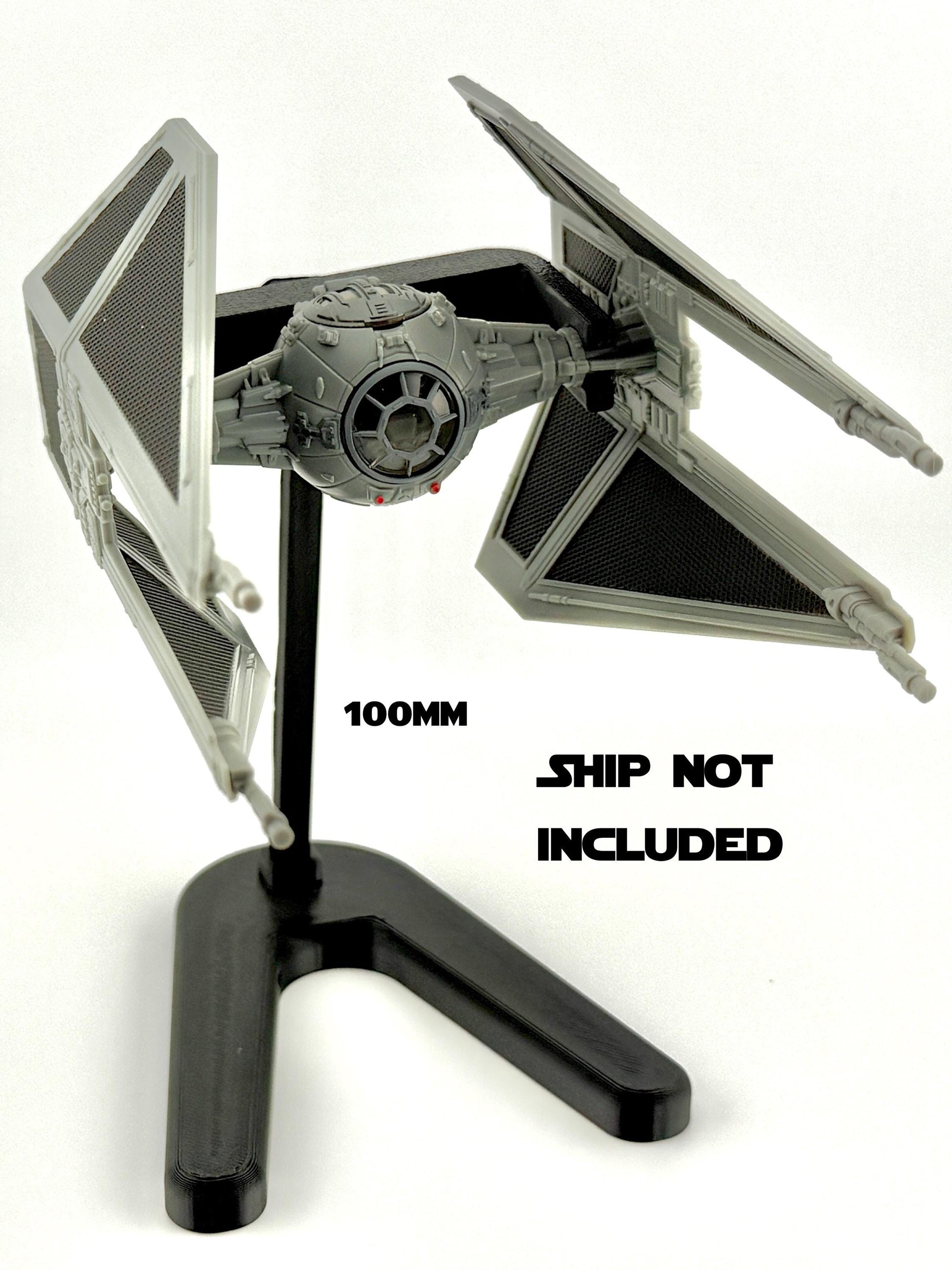 TIE Interceptor Flight Stand for Micro Galaxy Squadron | Cosmic Swap Flight Stands | Fixed-Height, Multi-Height, Dynamic Packs | Starfighter