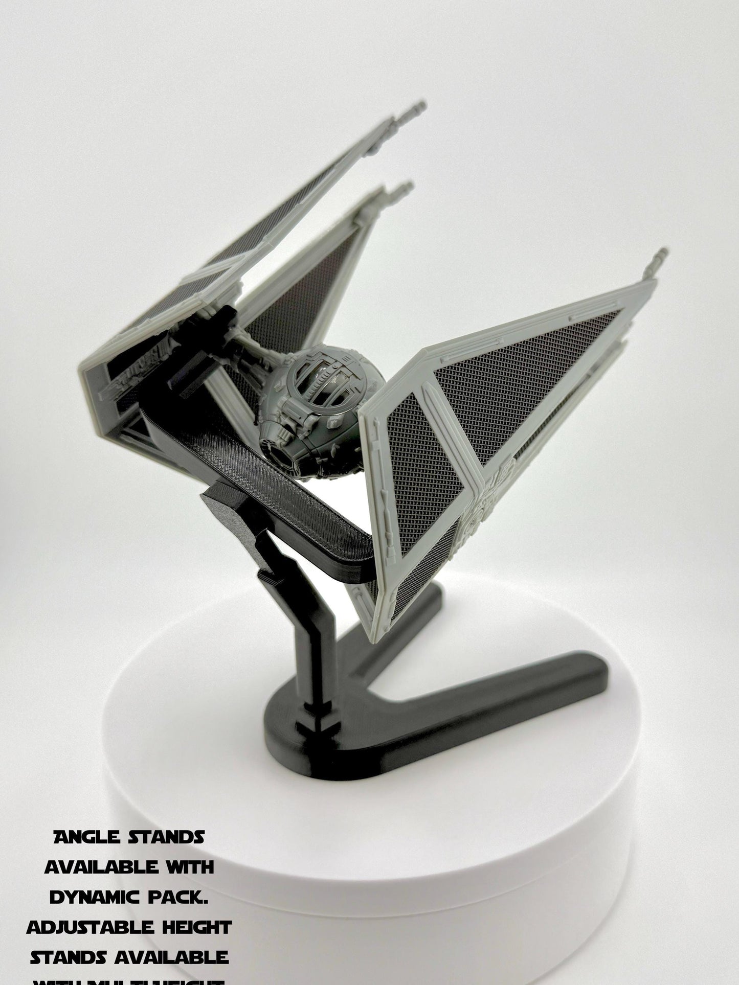 TIE Interceptor Flight Stand STL File | Modular Display Stand for Micro Galaxy Squadron | Cosmic Swap Flight Stands Digital Download