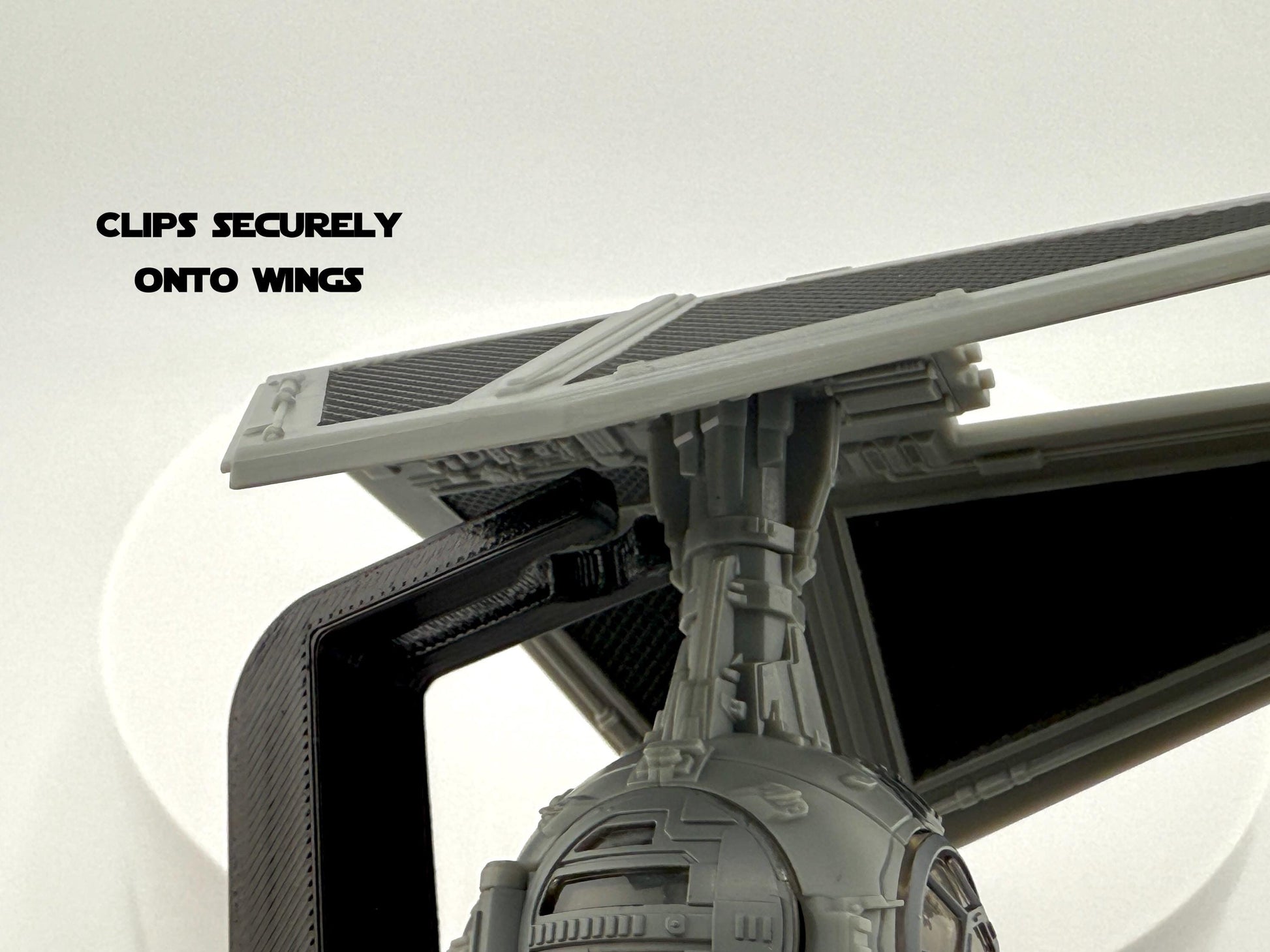 TIE Interceptor Flight Stand for Micro Galaxy Squadron | Cosmic Swap Flight Stands | Fixed-Height, Multi-Height, Dynamic Packs | Starfighter