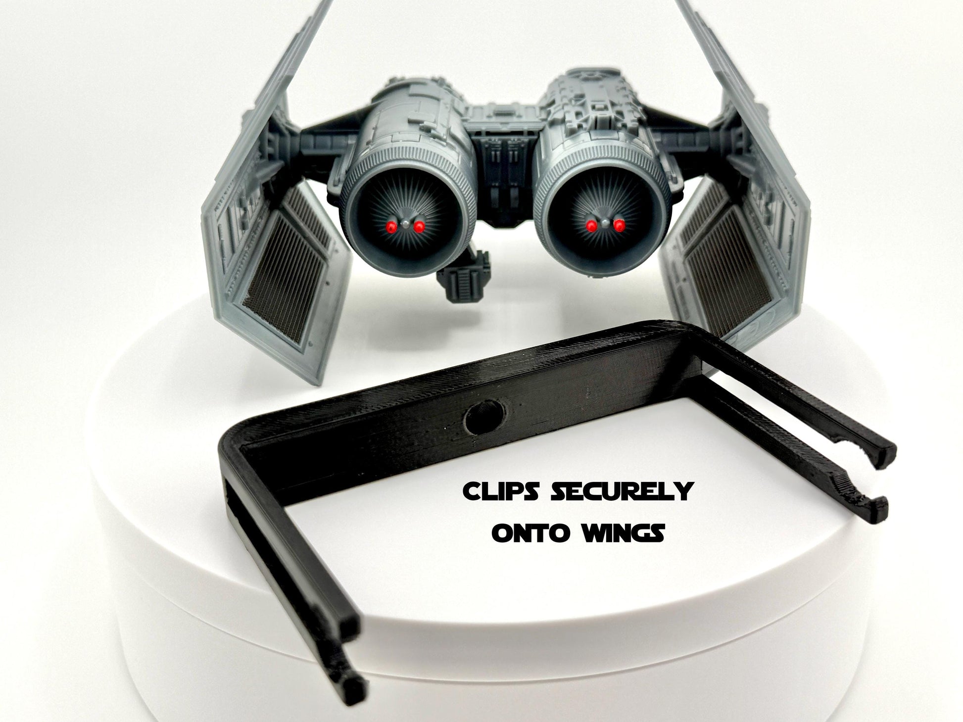 TIE Bomber Flight Stand for Micro Galaxy Squadron | Cosmic Swap Flight Stands | Fixed-Height, Multi-Height, Dynamic Packs | Starfighter