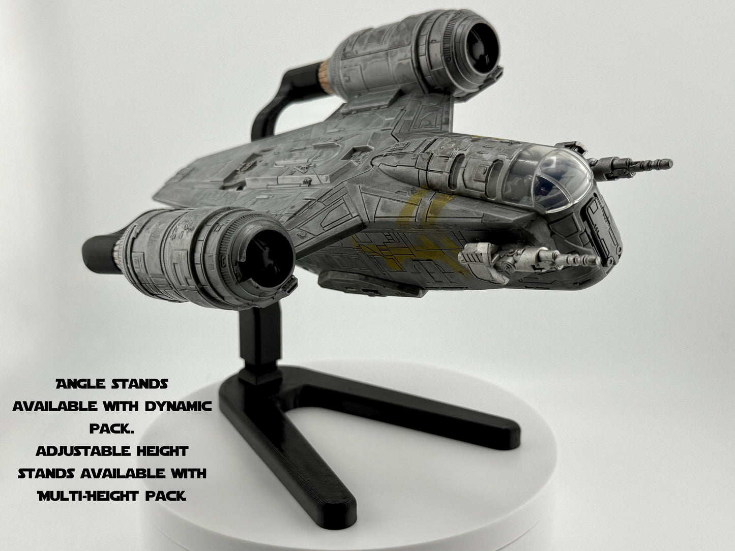 Razor Crest Flight Stand STL File | Modular Display Stand for Micro Galaxy Squadron | Cosmic Swap Flight Stands Digital Download