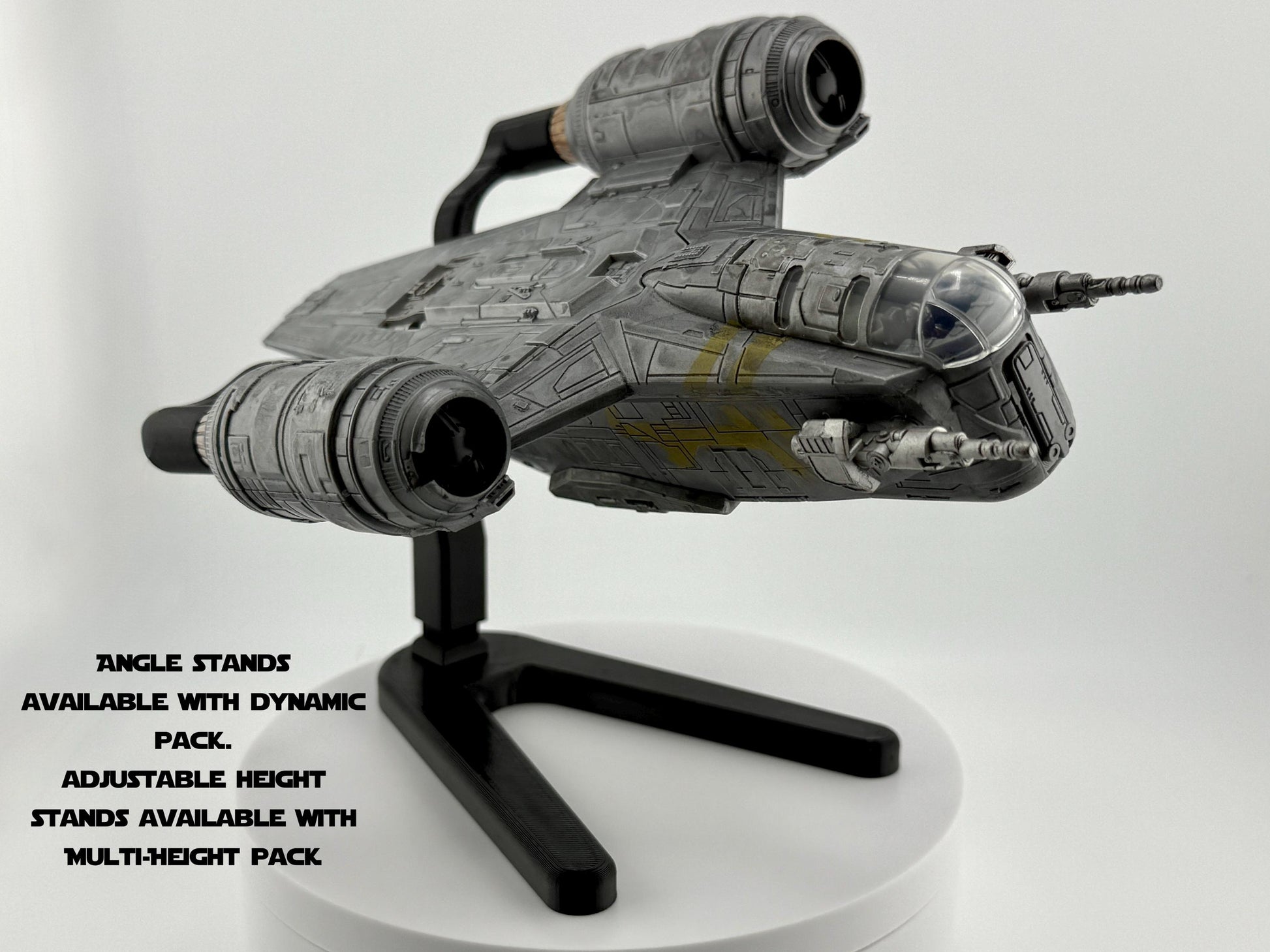 Razor Crest Flight Stand STL File | Modular Display Stand for Micro Galaxy Squadron | Cosmic Swap Flight Stands Digital Download
