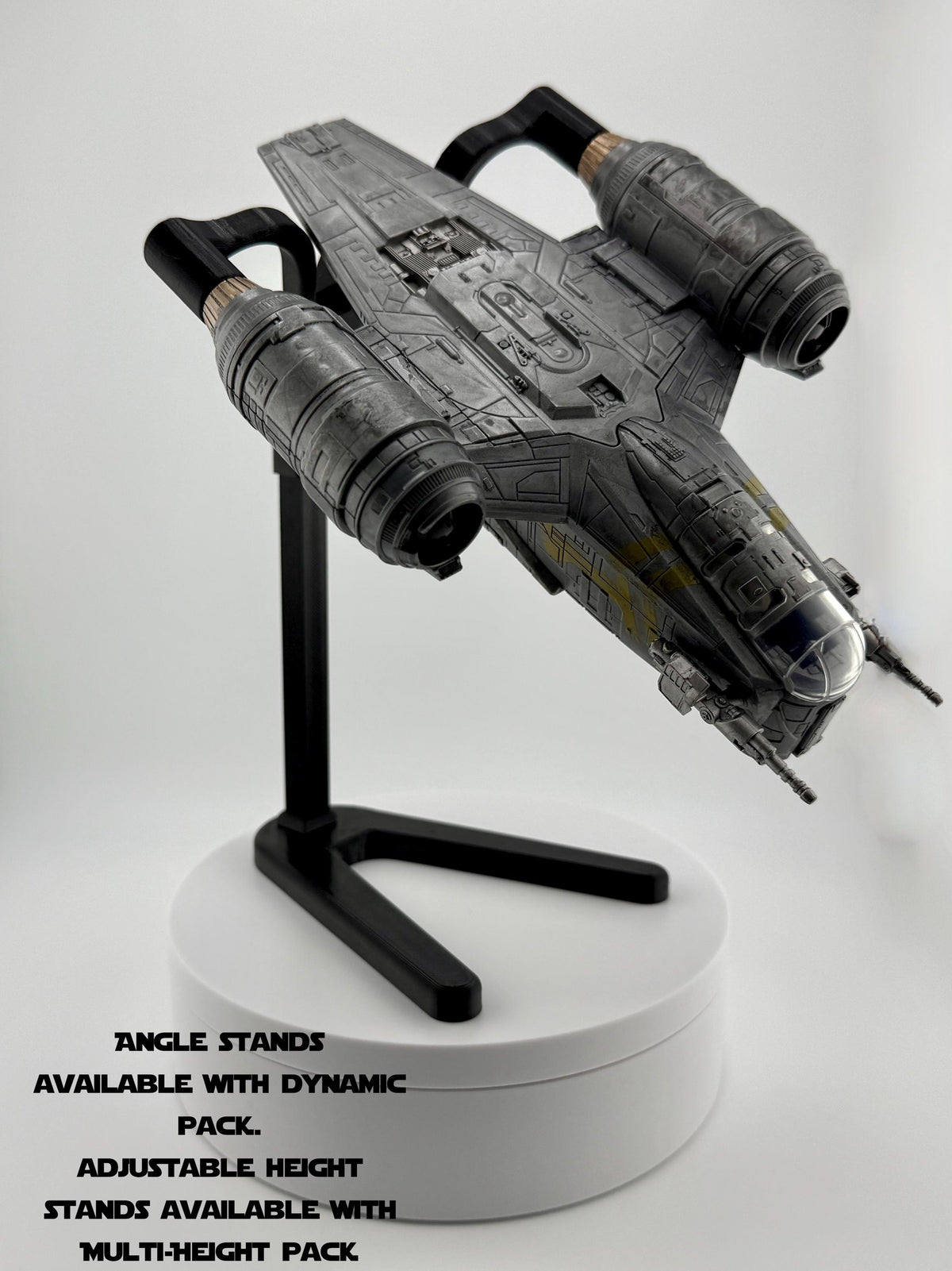 Razor Crest Flight Stand for Micro Galaxy Squadron | Cosmic Swap Flight Stands | Fixed-Height, Multi-Height, Dynamic Packs | Starship