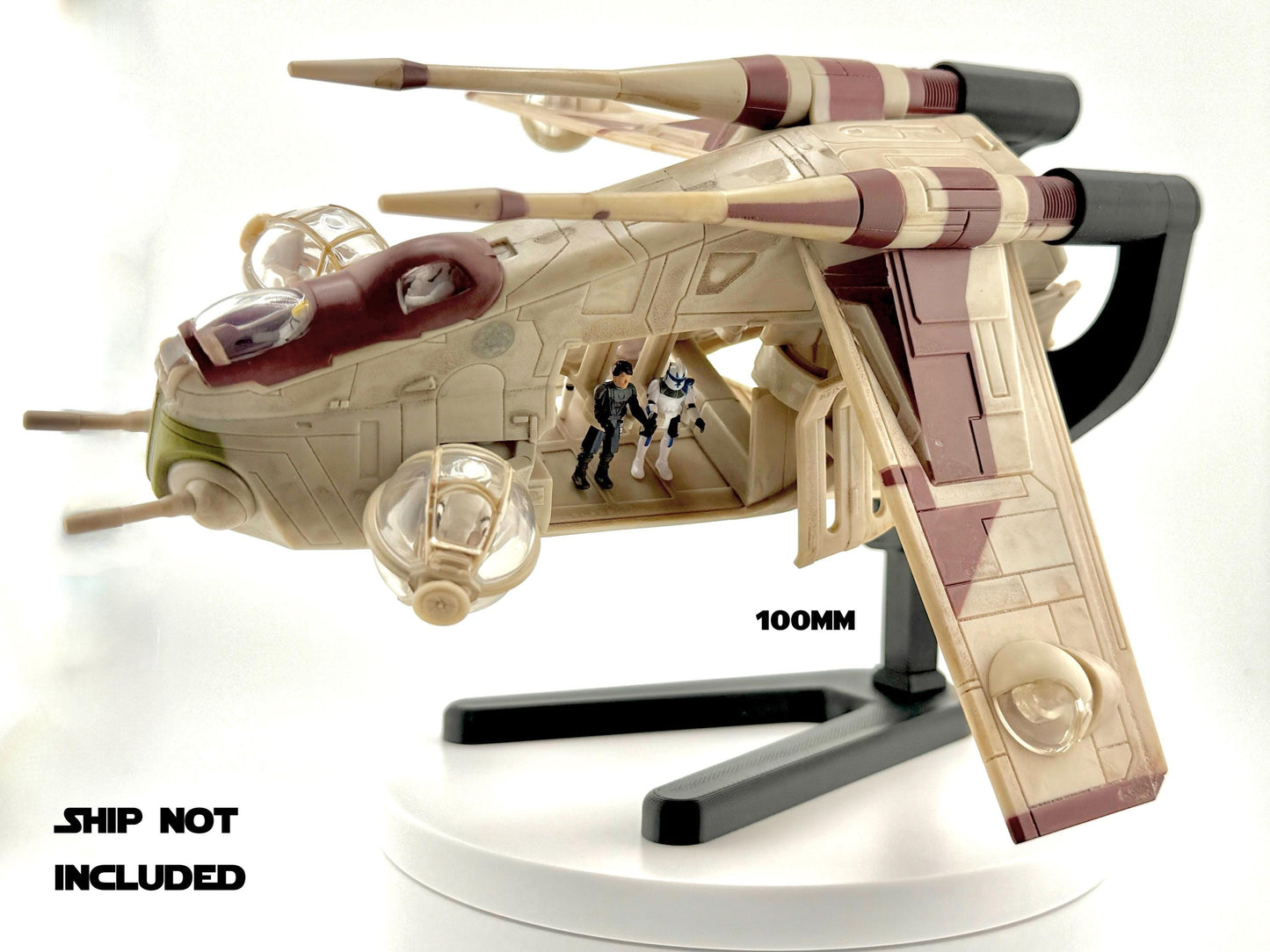 LAAT Republic Gunship Flight Stand for Micro Galaxy Squadron | Cosmic Swap Flight Stands | Fixed-Height, Multi-Height, Dynamic Packs