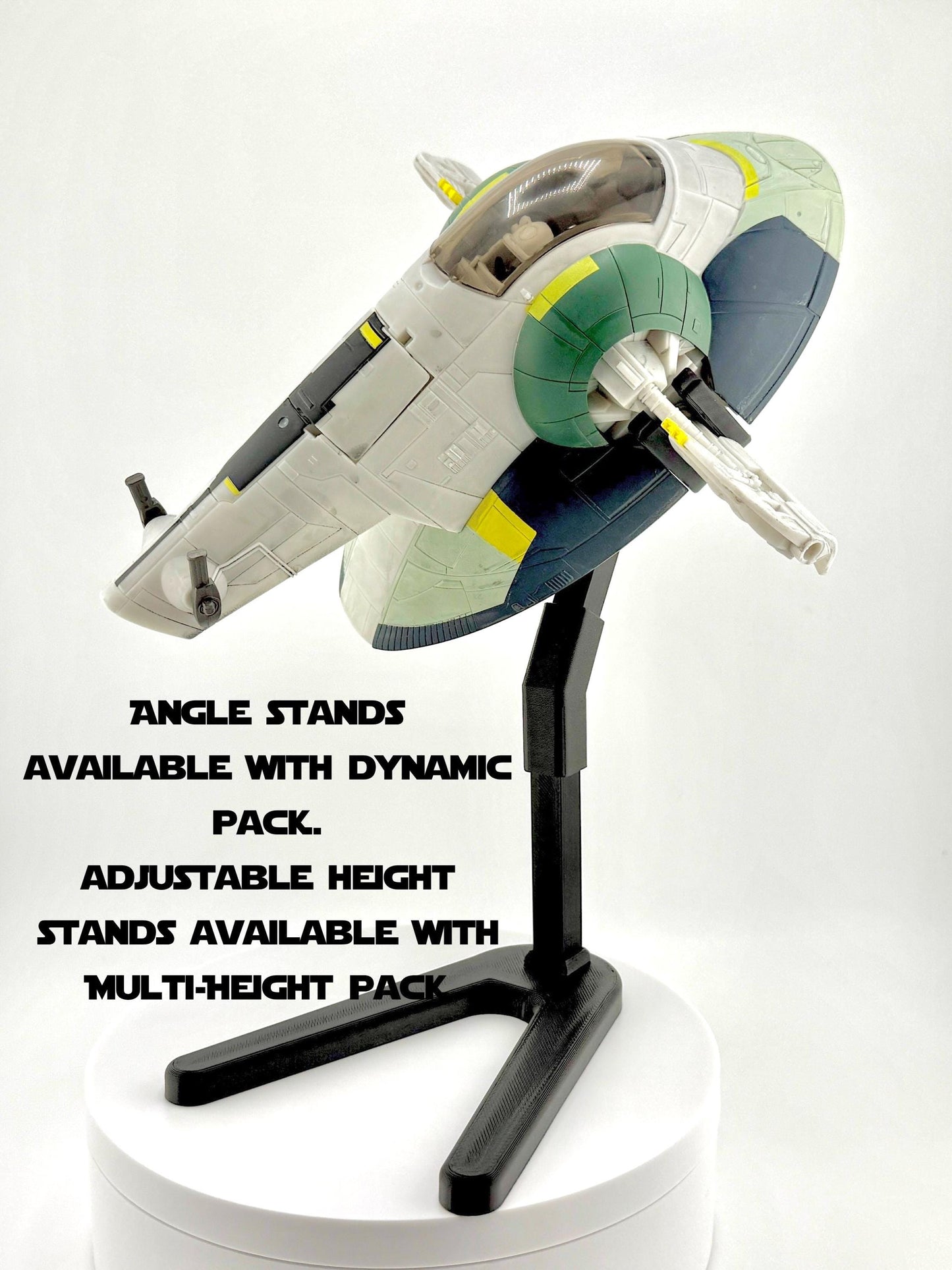 Boba Fett’s Starship (Slave 1) Flight Stand STL File | Modular Display Stand for Micro Galaxy Squadron | Cosmic Swap Digital Download