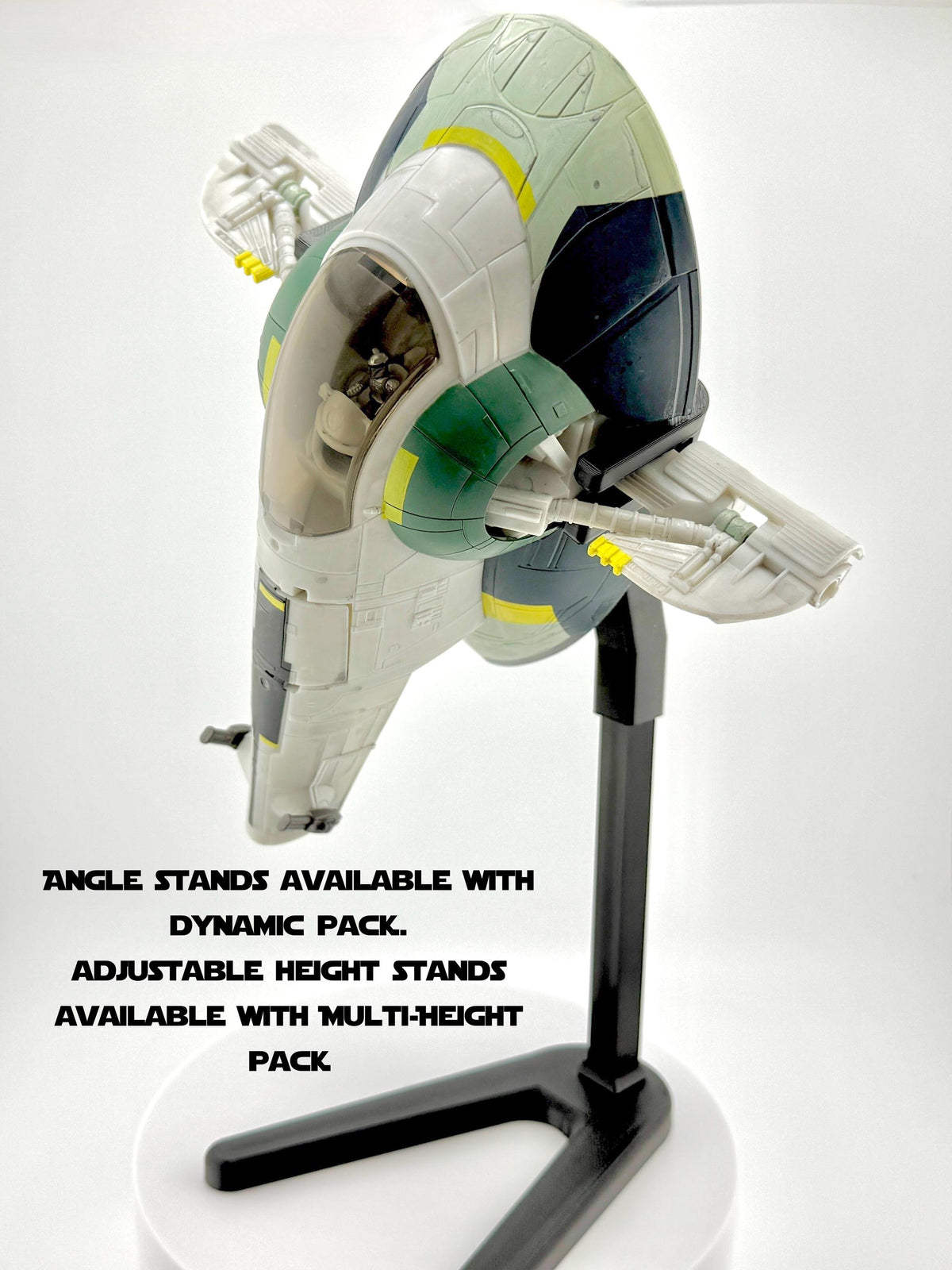 Boba Fett’s Starship (Slave 1) Flight Stand STL File | Modular Display Stand for Micro Galaxy Squadron | Cosmic Swap Digital Download