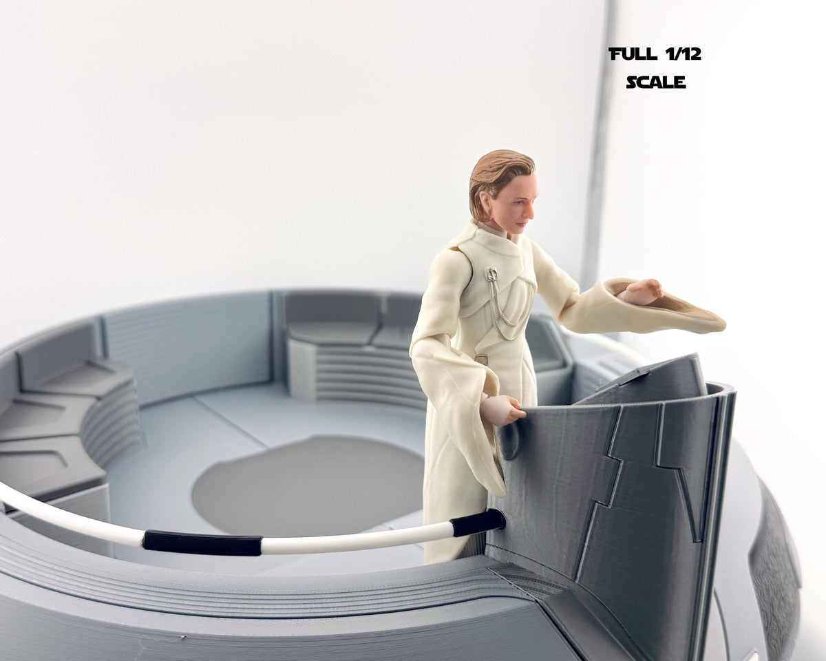 Senate Pod Diorama 1/12 Scale | Star Wars Black Series Display Stand 6 Inch Figure Diorama | Model Kit and Size Options | Landspeeder Luke