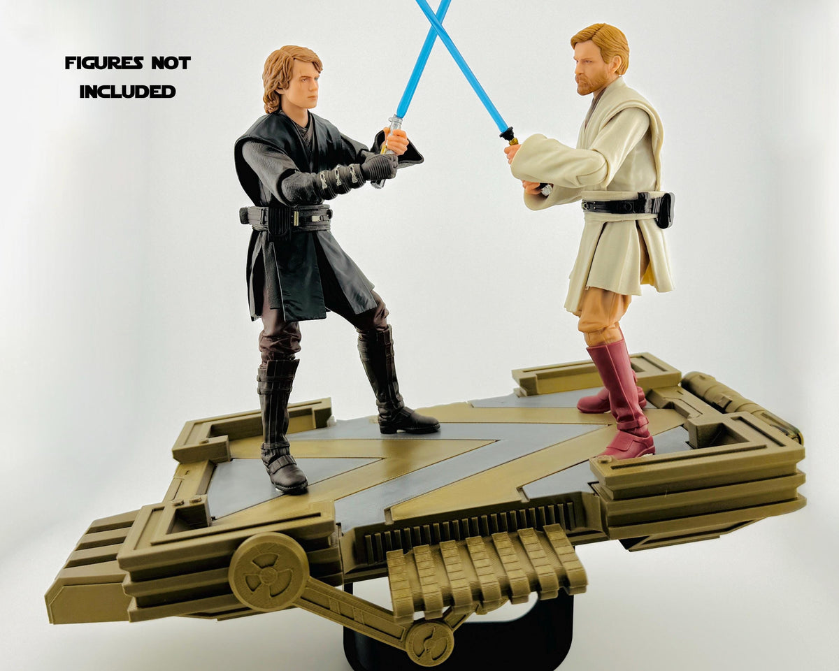 Mustafar Platform for Star Wars the Black Series | Duel on Mustafar Diorama 1/12 Scale | Black Series Display Stand | Landspeeder Luke