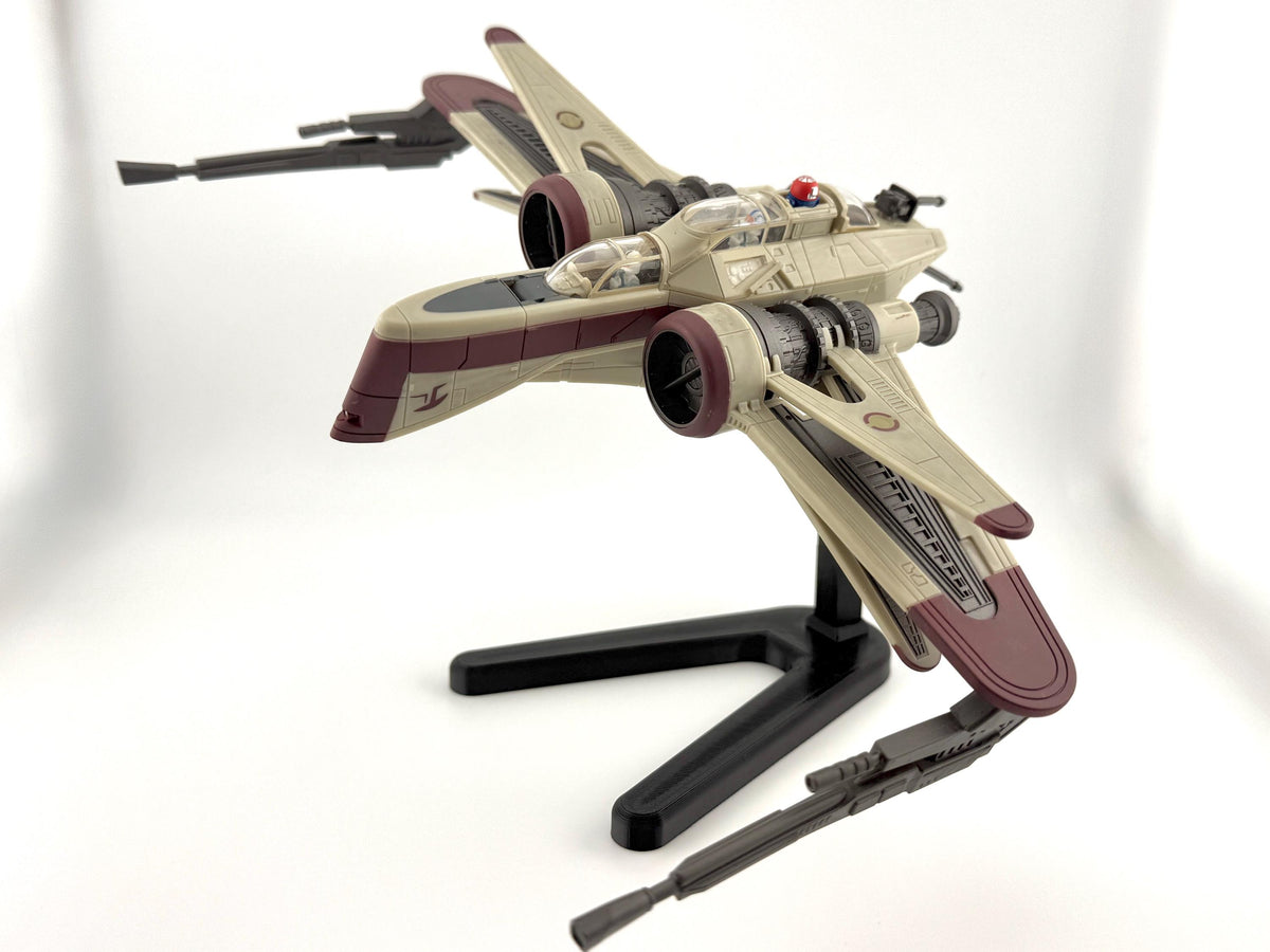 ARC-170 Flight Stand STL File | Modular Display Stand for Micro Galaxy Squadron | Cosmic Swap Flight Stands Digital Download