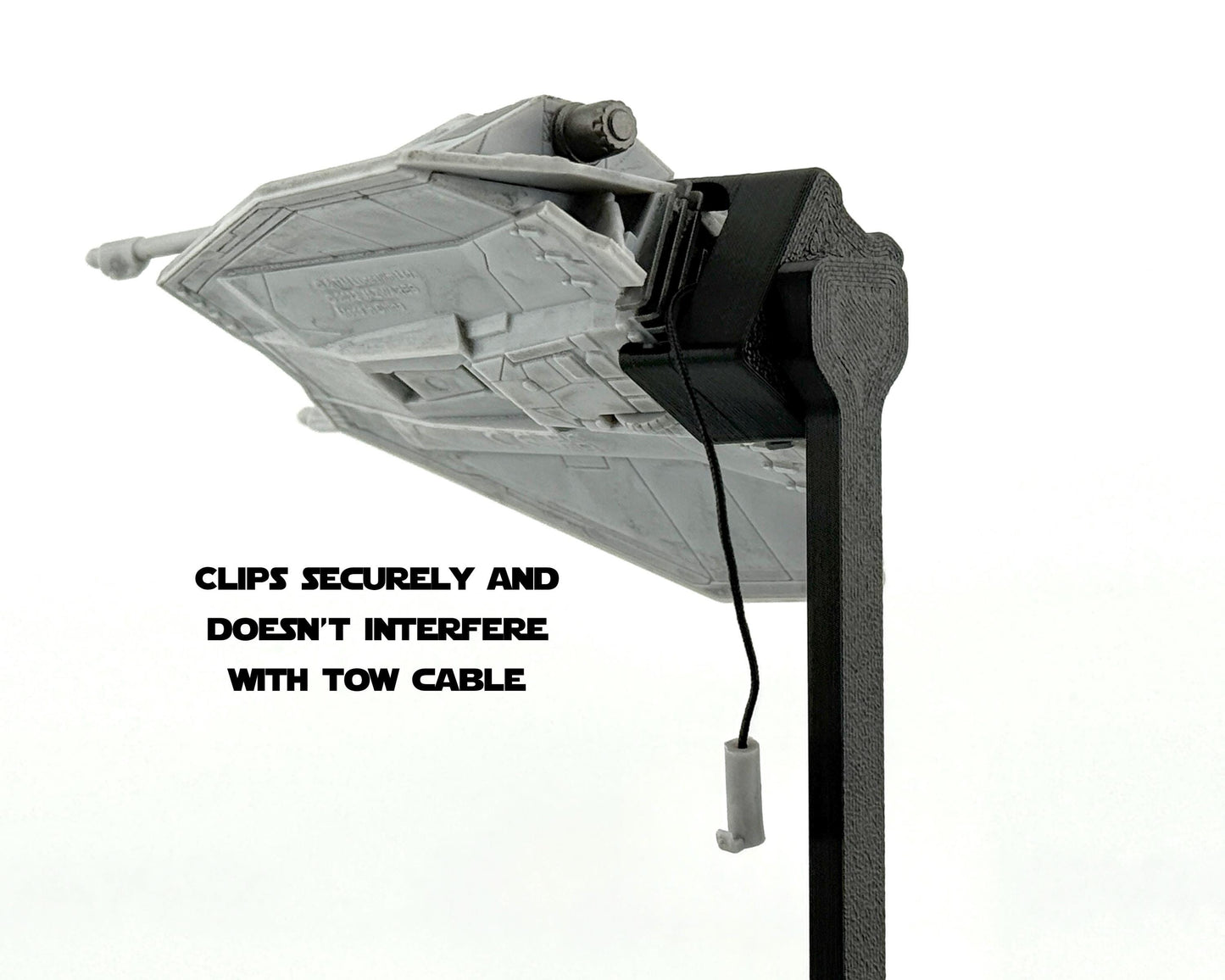 Snowspeeder Flight Stand for Micro Galaxy Squadron | Cosmic Swap Flight Stands | Fixed-Height, Multi-Height, Dynamic Packs | Black or White