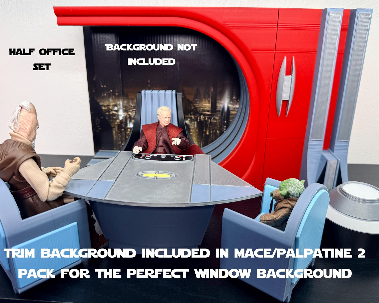 Palpatine's Office Diorama 1/12 Scale | Star Wars Black Series Display Stand for 6 Inch Figures | Choose Your Set | Landspeeder Luke