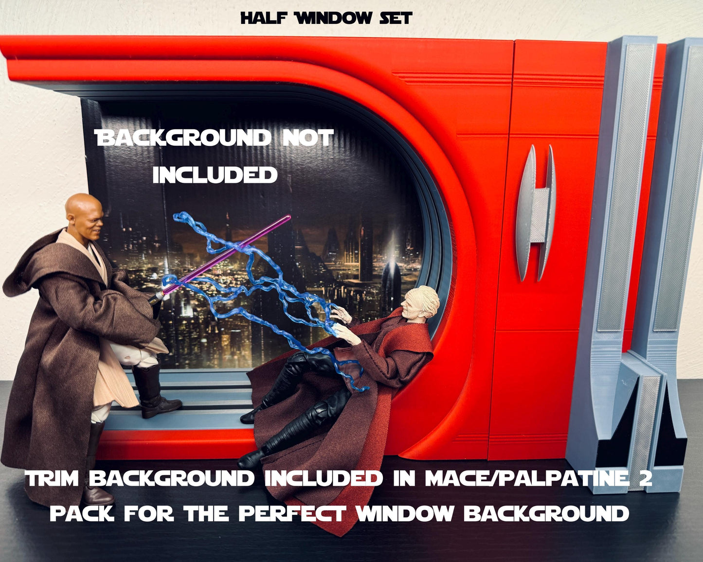 Palpatine's Office Diorama 1/12 Scale | Star Wars Black Series Display Stand for 6 Inch Figures | Choose Your Set | Landspeeder Luke