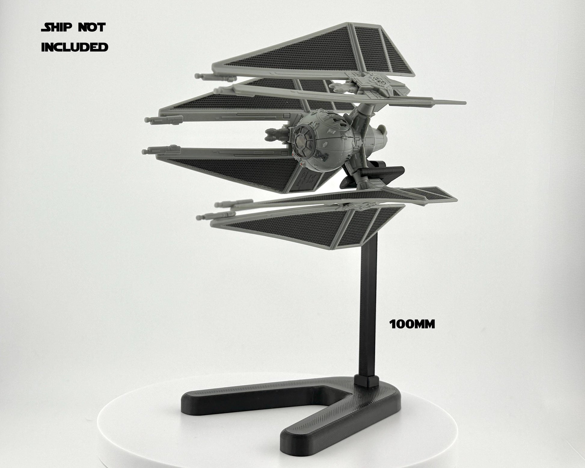 TIE Defender Flight Stand for Micro Galaxy Squadron | Cosmic Swap Flight Stands | Fixed-Height, Multi-Height, Dynamic Packs
