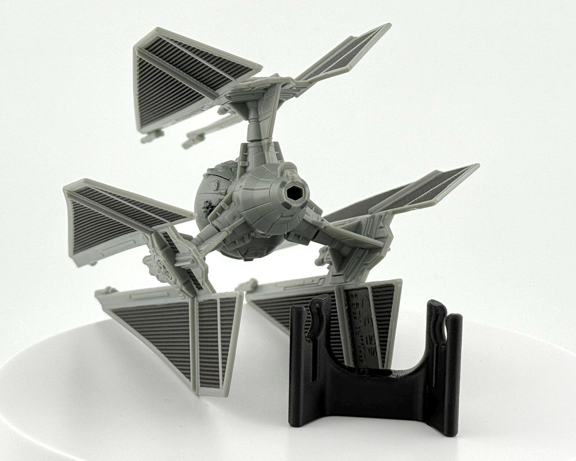 TIE Defender Flight Stand for Micro Galaxy Squadron | Cosmic Swap Flight Stands | Fixed-Height, Multi-Height, Dynamic Packs