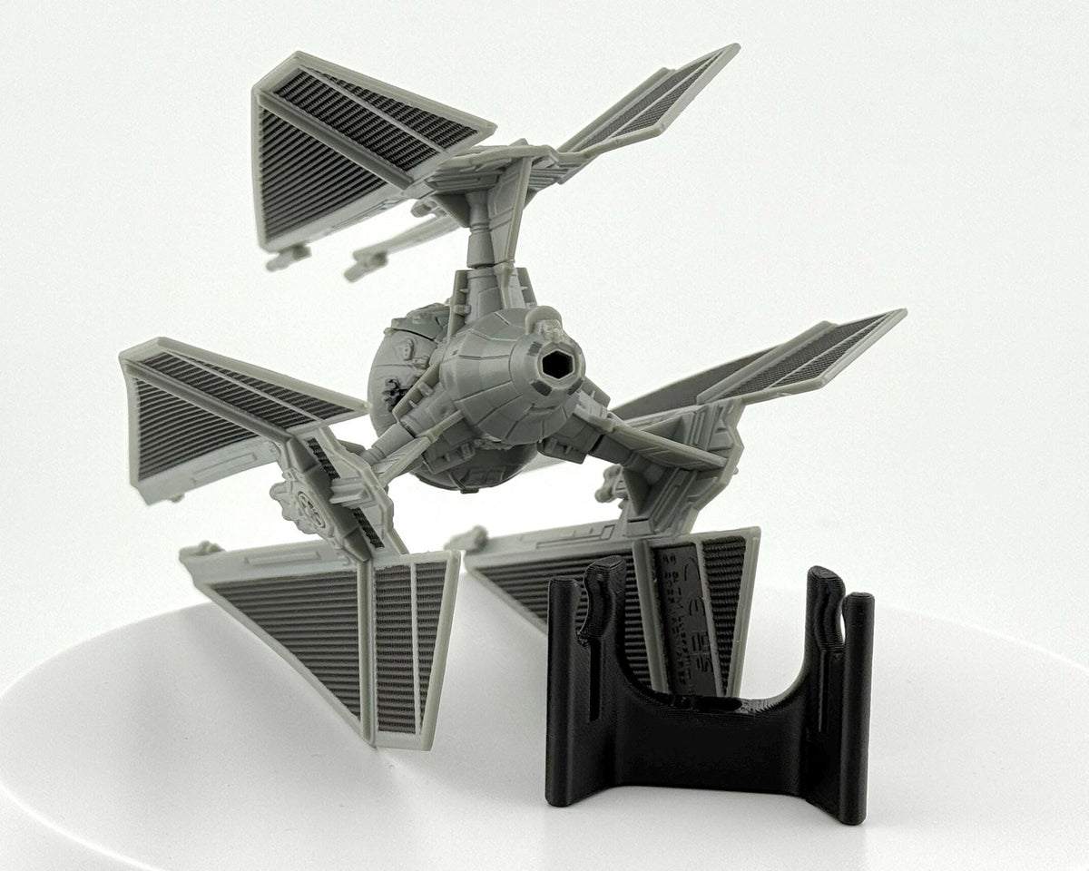 TIE Defender Flight Stand for Micro Galaxy Squadron | Cosmic Swap Flight Stands | Fixed-Height, Multi-Height, Dynamic Packs