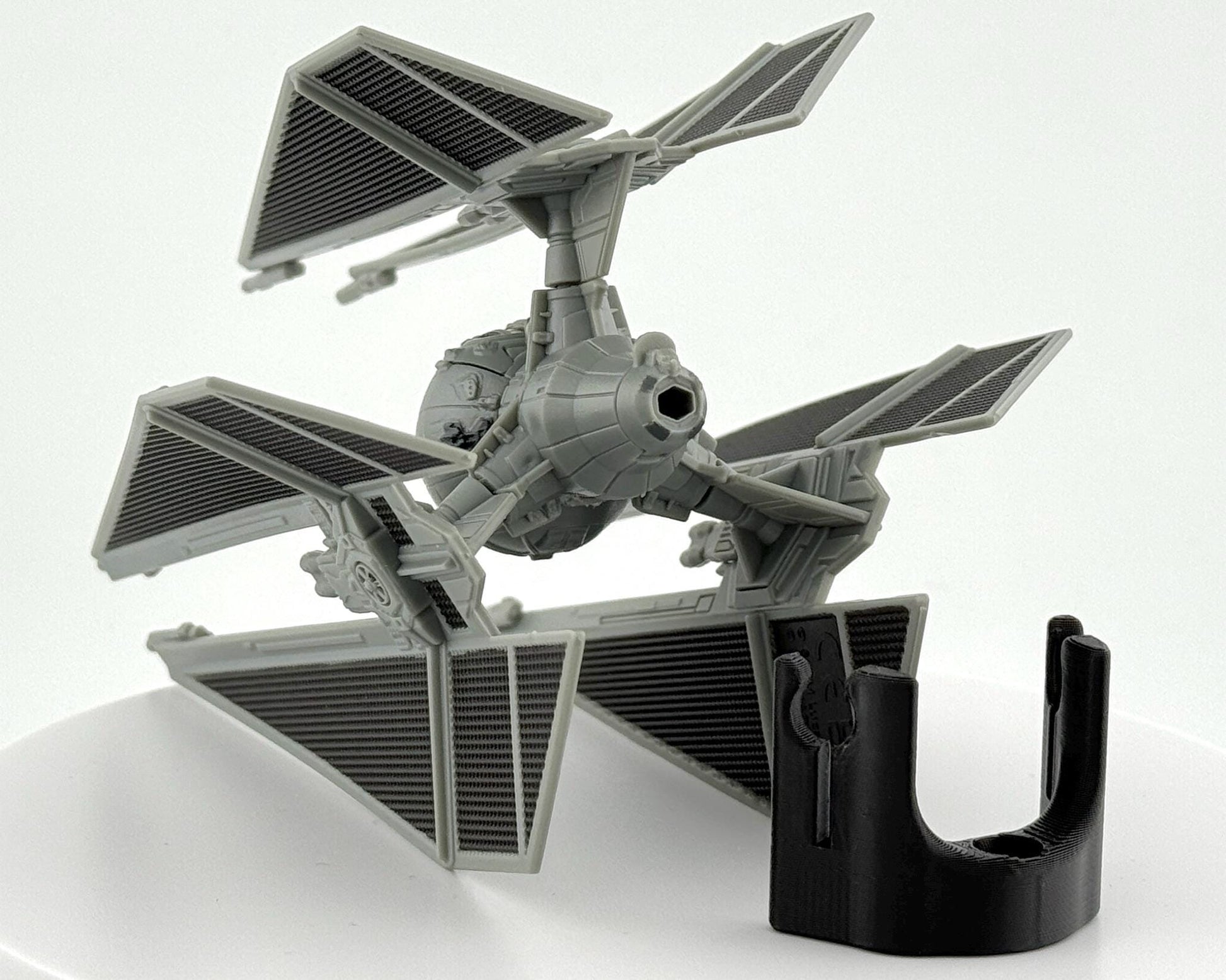 TIE Defender Flight Stand for Micro Galaxy Squadron | Cosmic Swap Flight Stands | Fixed-Height, Multi-Height, Dynamic Packs