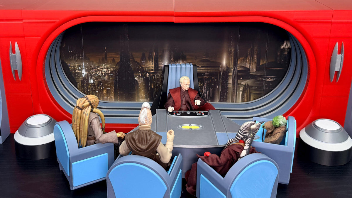Palpatine's Office Diorama 1/12 Scale | Star Wars Black Series Display Stand for 6 Inch Figures | Choose Your Set | Landspeeder Luke