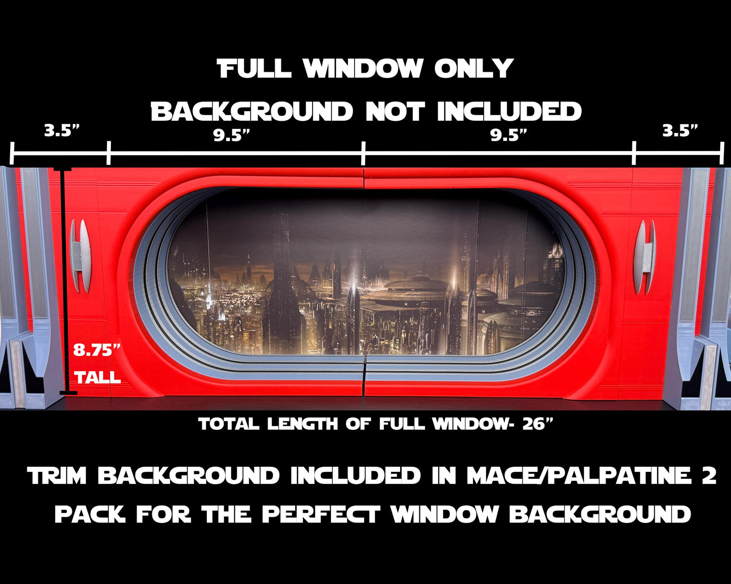 Palpatine's Office Diorama 1/12 Scale | Star Wars Black Series Display Stand for 6 Inch Figures | Choose Your Set | Landspeeder Luke