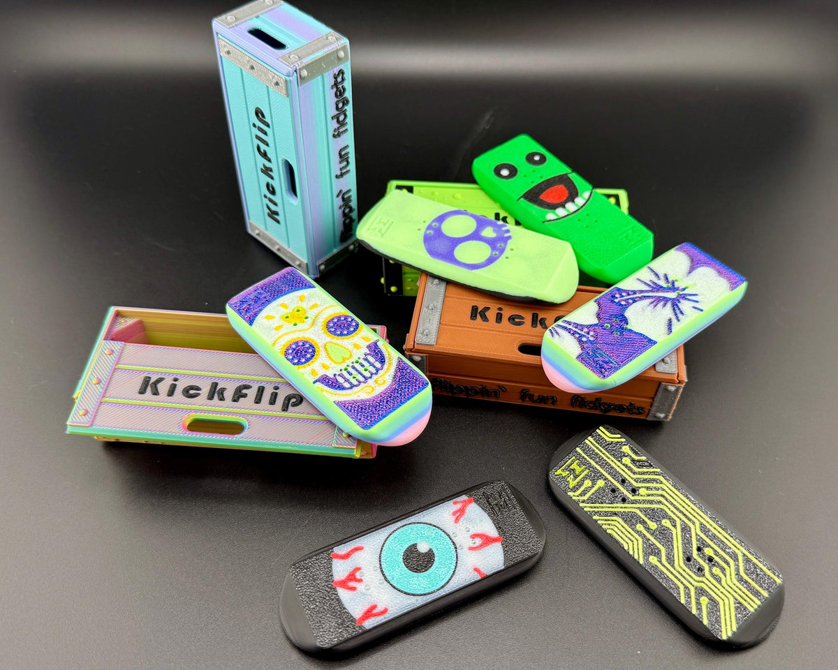 Kickflip Magnetic Skateboard Fidget | 3D Printed Fidget | Various Styles and Colors | Skateboard Desk Fidget