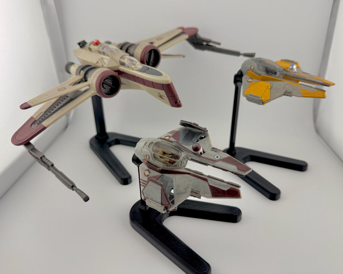 Jedi Interceptor Flight Stand for Micro Galaxy Squadron | Cosmic Swap Display Stand Packs