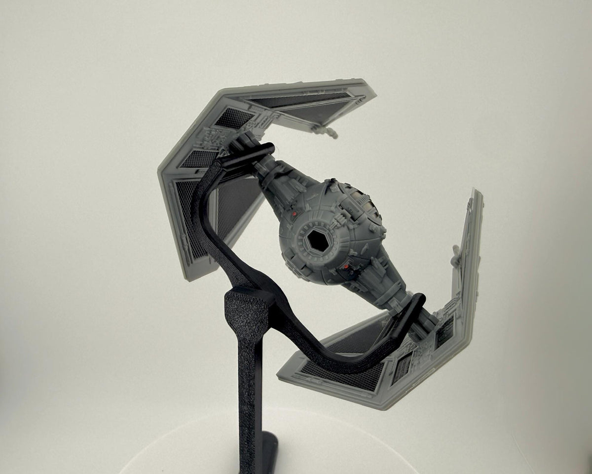 TIE Interceptor Flight Stand for Micro Galaxy Squadron | Cosmic Swap Flight Stands | Fixed-Height, Multi-Height, Dynamic Packs | Starfighter