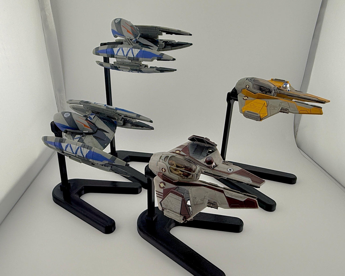 Jedi Interceptor Flight Stand for Micro Galaxy Squadron | Cosmic Swap Display Stand Packs