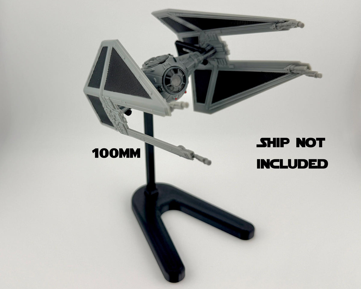 TIE Interceptor Flight Stand for Micro Galaxy Squadron | Cosmic Swap Flight Stands | Fixed-Height, Multi-Height, Dynamic Packs | Starfighter