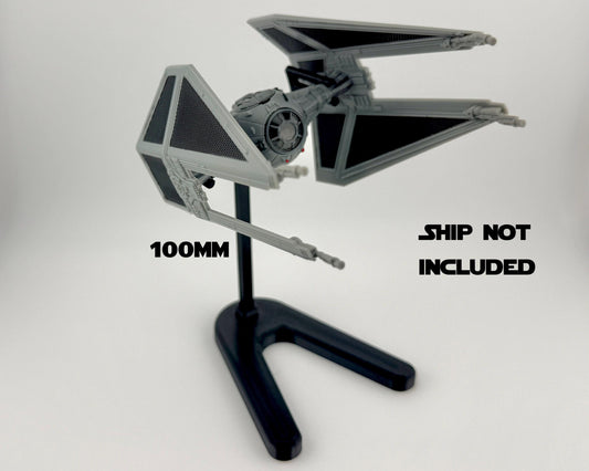 TIE Interceptor Flight Stand for Micro Galaxy Squadron | Cosmic Swap Flight Stands | Fixed-Height, Multi-Height, Dynamic Packs | Starfighter
