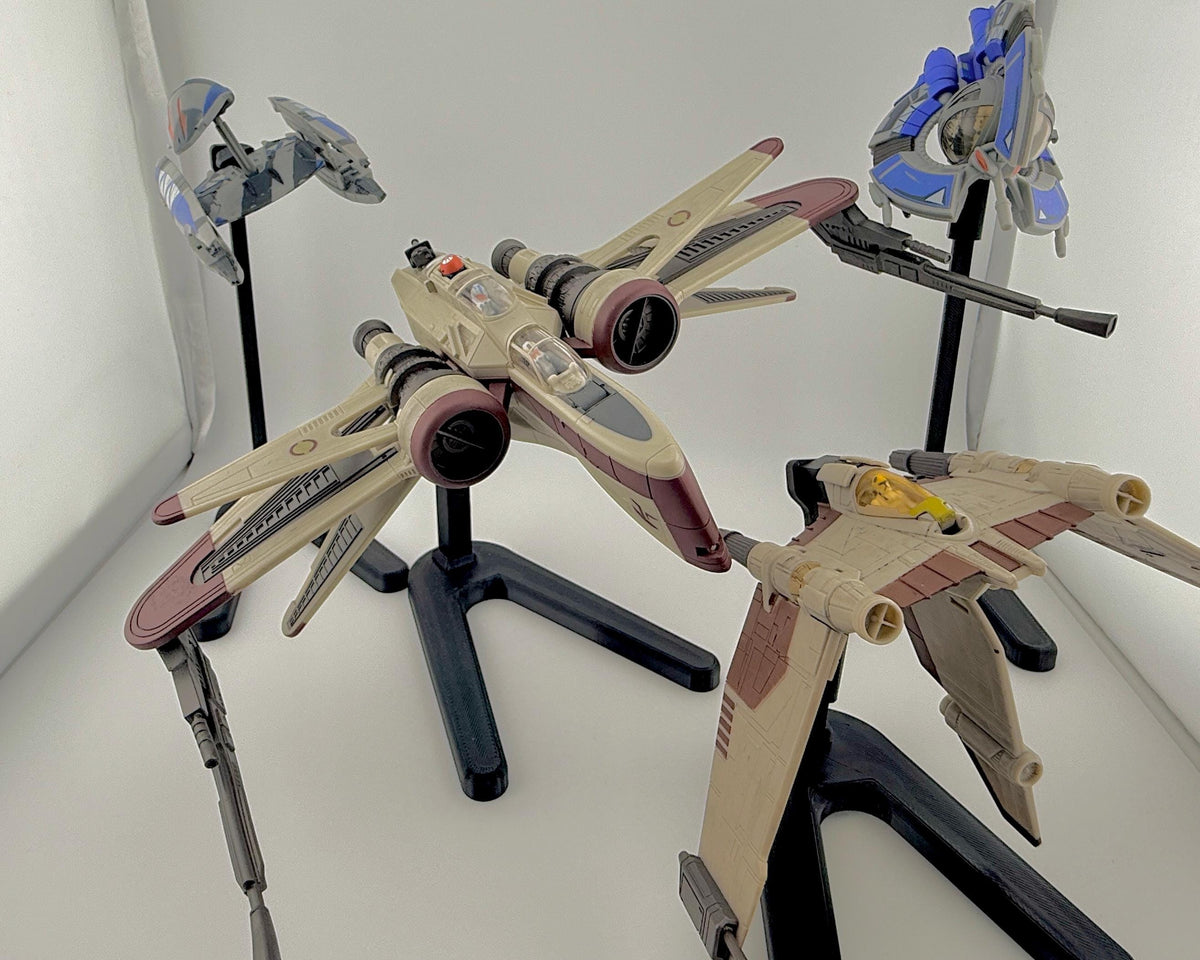 V-19 Torrent Starfighter Flight Stand for Micro Galaxy Squadron | Cosmic Swap Display Stand Packs