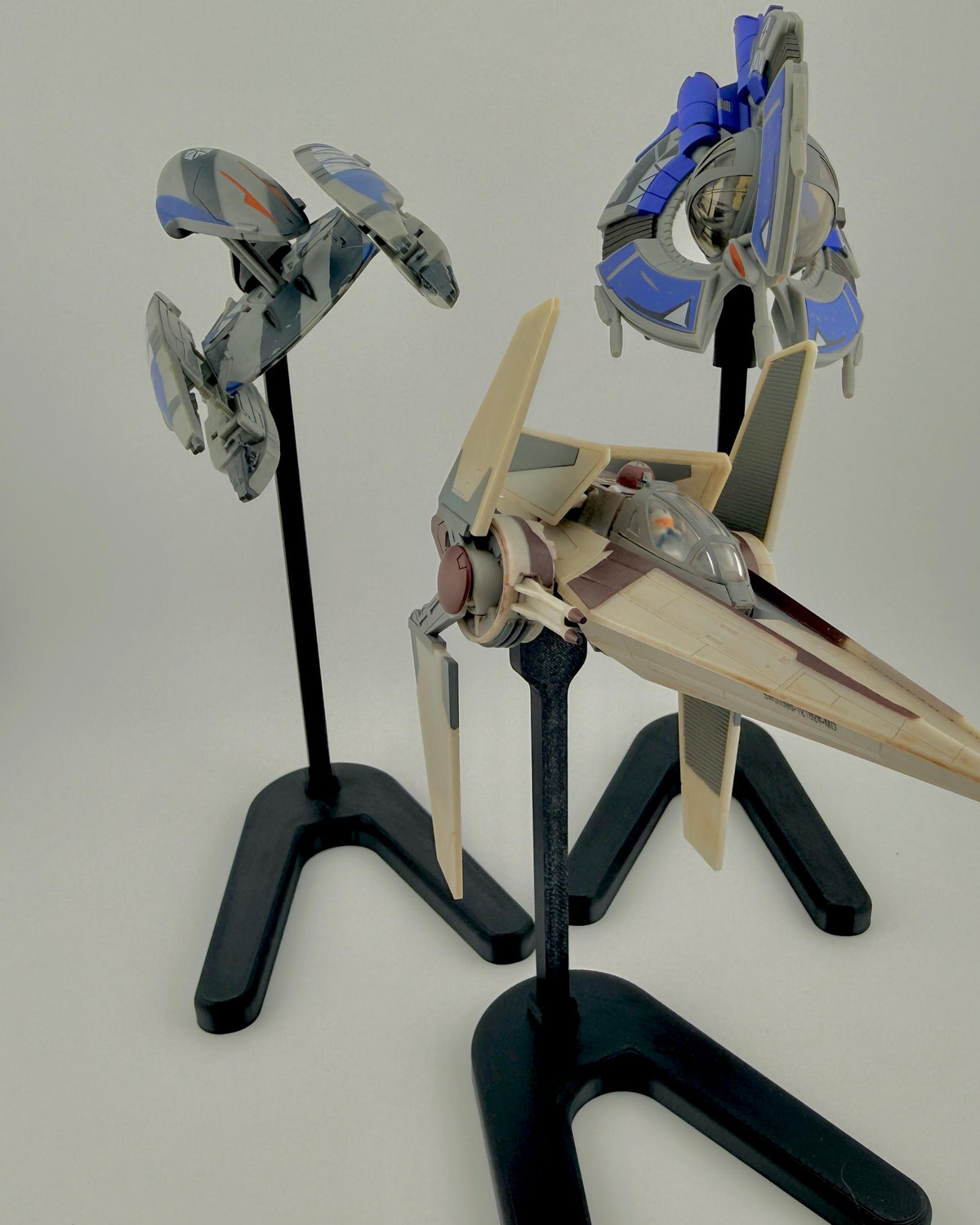 V Wing Torrent Starfighter Flight Stand for Micro Galaxy Squadron | Cosmic Swap Display Stand Packs