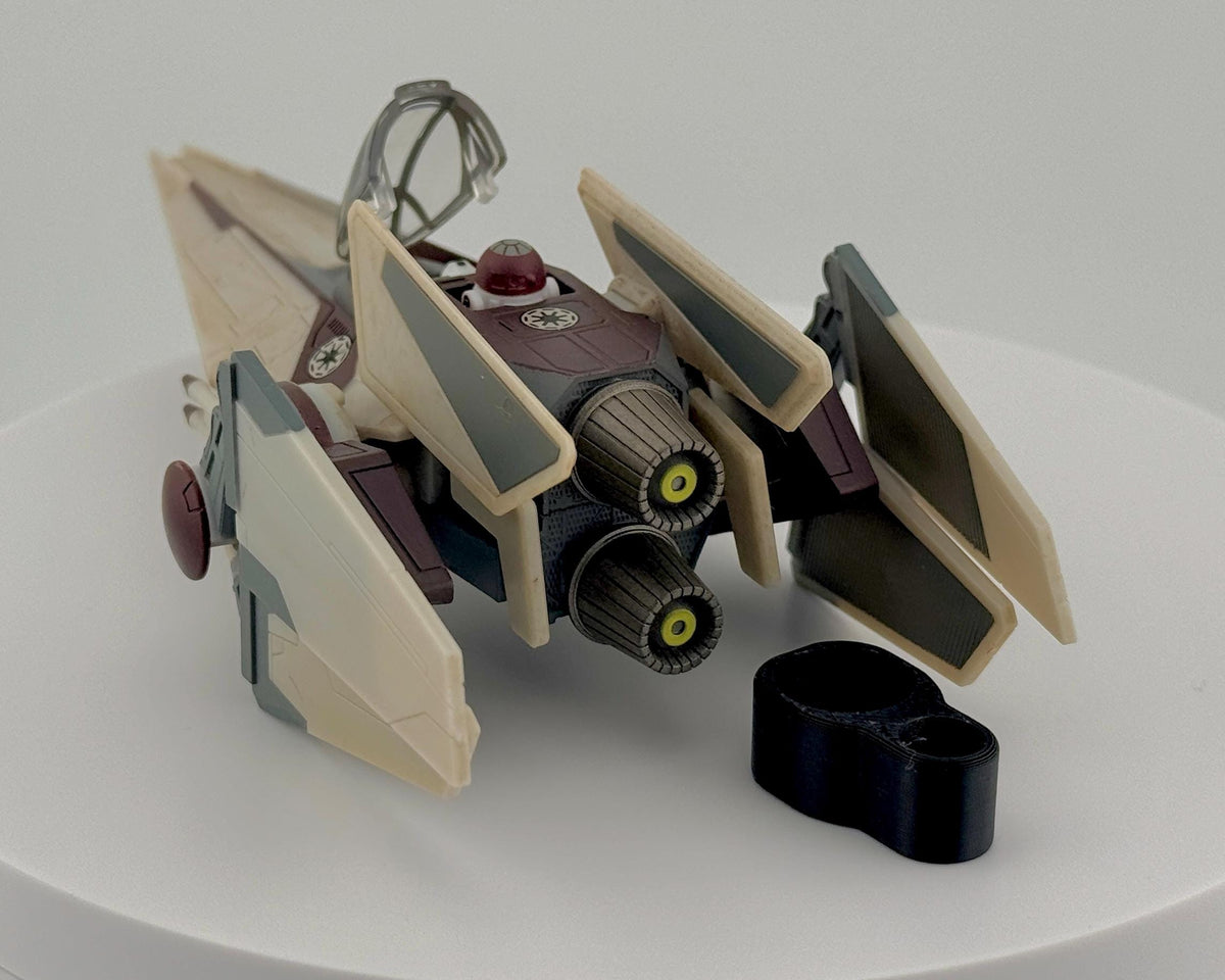 V Wing Torrent Starfighter Flight Stand for Micro Galaxy Squadron | Cosmic Swap Display Stand Packs