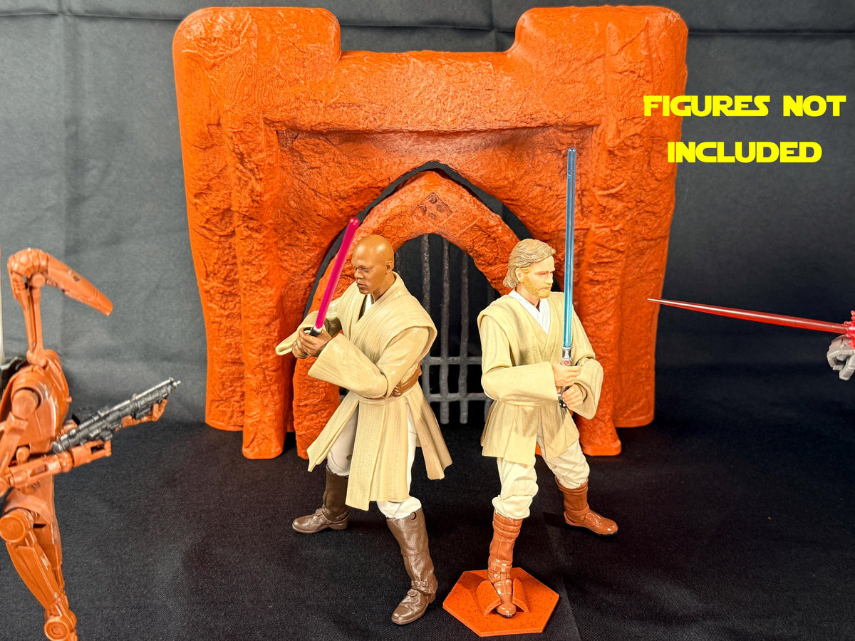 Battle of Geonosis Diorama Set for Black Series & TVC | Attack of the Clones Arena Display for 1/12 and 3.75 Figures