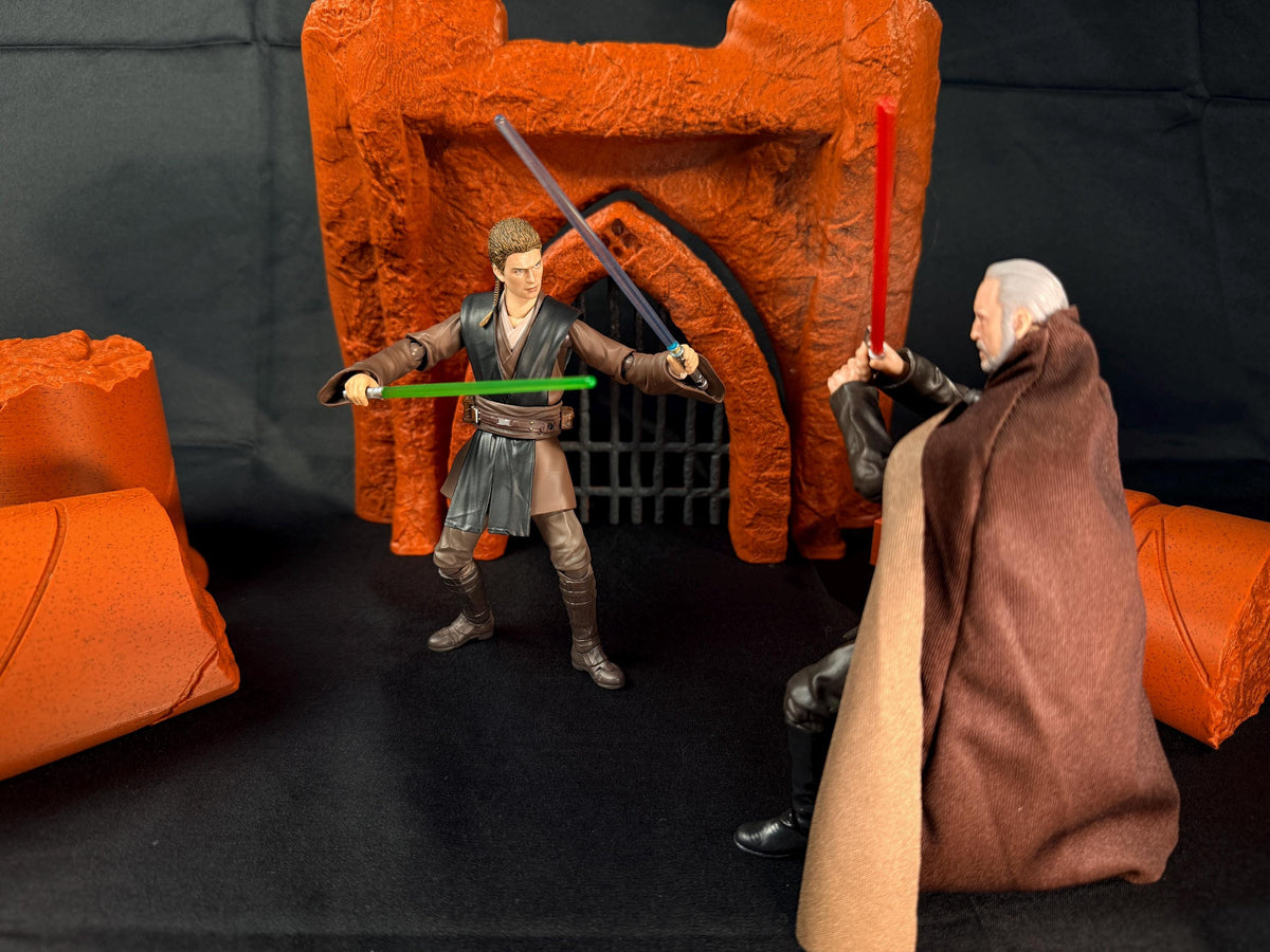 Battle of Geonosis Diorama Set for Black Series & TVC | Attack of the Clones Arena Display for 1/12 and 3.75 Figures