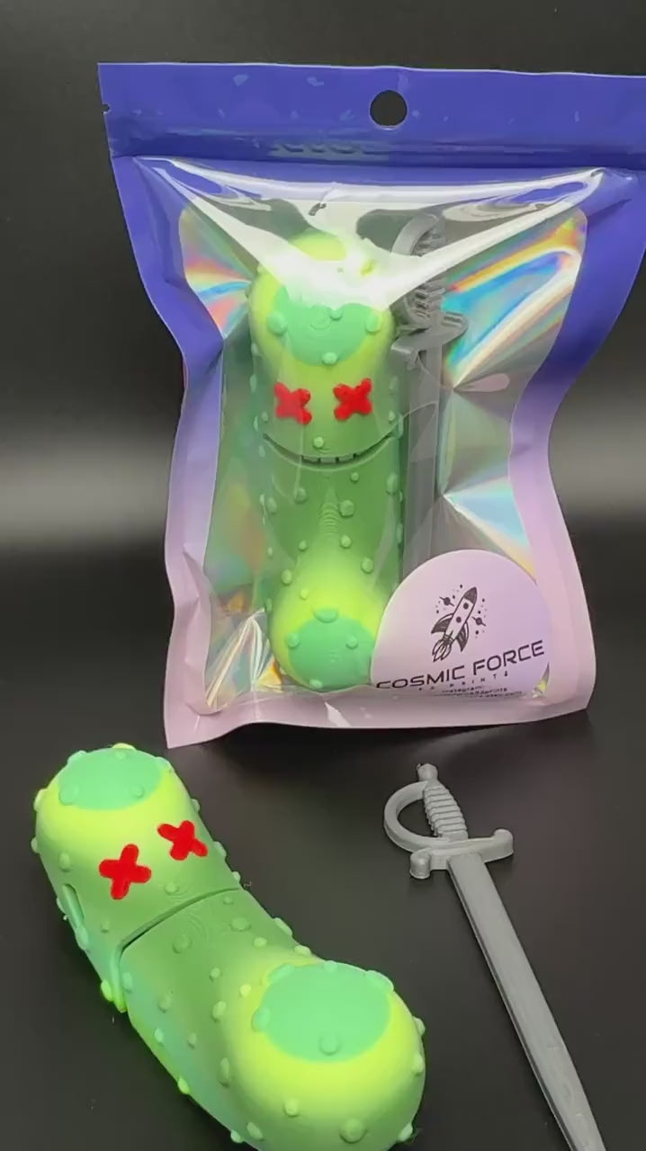 Large Cocktailed Pickle Fidget: 3D Printed Articulating Toy