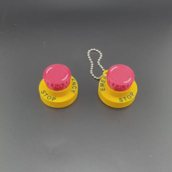 Emergency Stop Button Fidget Keychain: Loud Clicker, Stress Relief Toy
