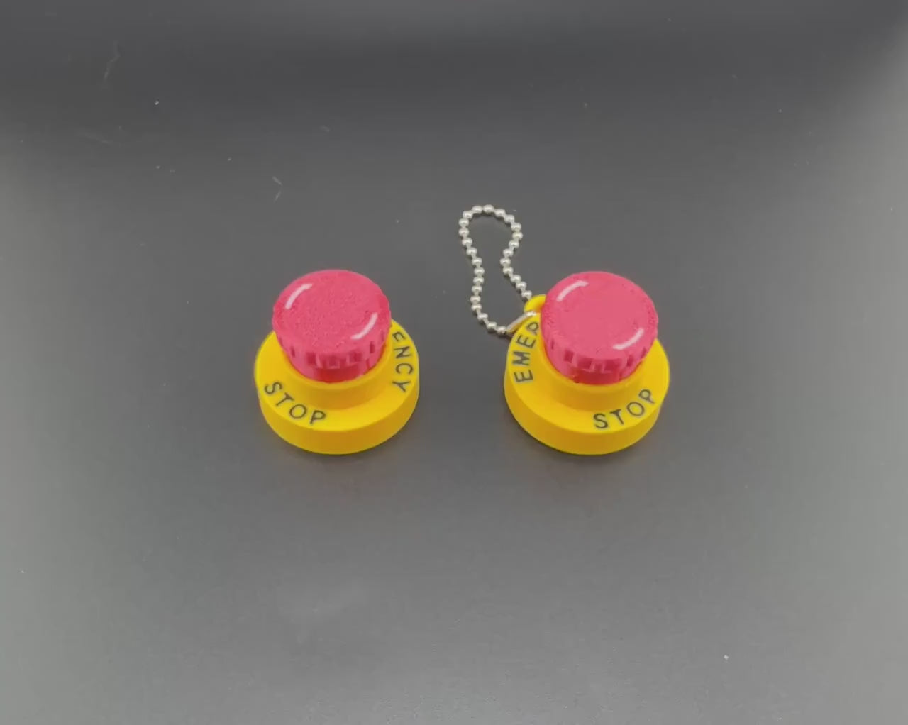 Emergency Stop Button Fidget Keychain: Loud Clicker, Stress Relief Toy