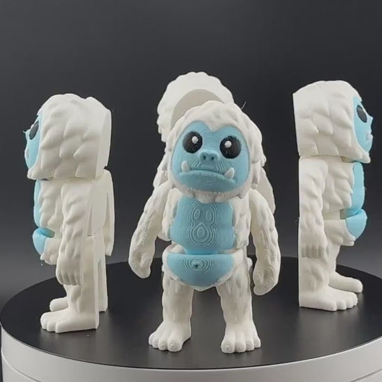 Yeti Fidget Friend Flexi Articulated Sensory Toy 3D Printed Animal Toy Wiggle Stocking Stuffer Teacher Gift Abominable Snowman Therapy Toy