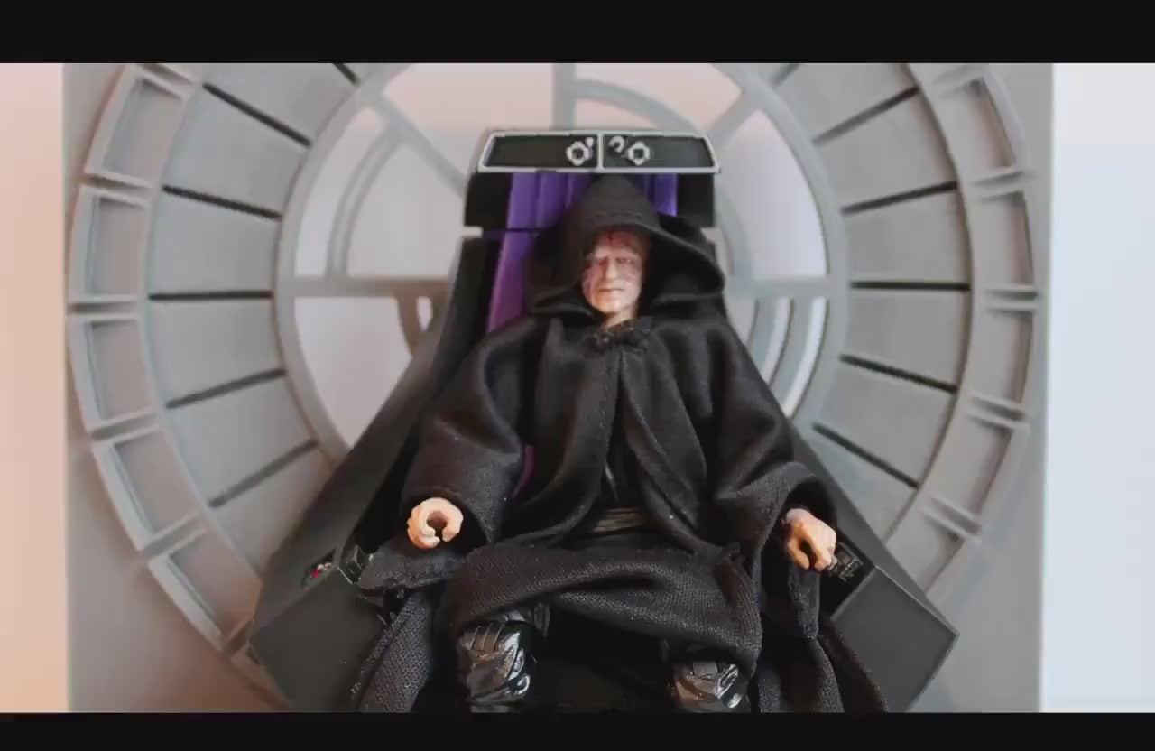 Emperor Palpatine Throne for Star Wars Black Series 1/12 Scale Hot Toys 1/6 Scale Vintage Collection 3.75” Death Star Throne Room Backdrop