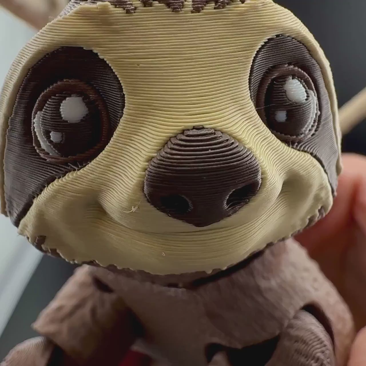 3D Printed Articulating Sloth Fidget Friend with Tree