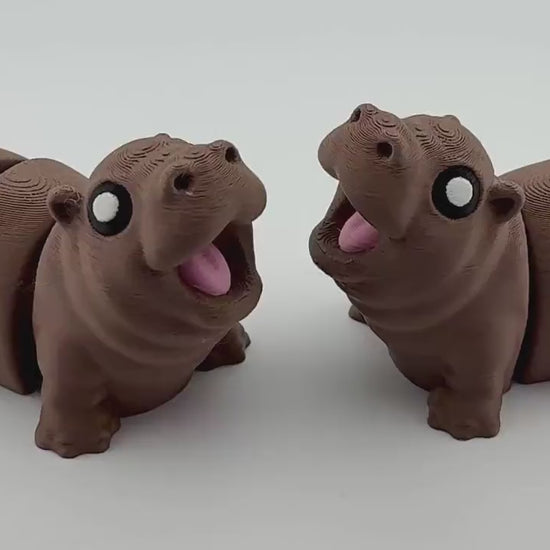 Moo Deng Flexi Fidget Toy: 3D Printed Articulated Hippopotamus