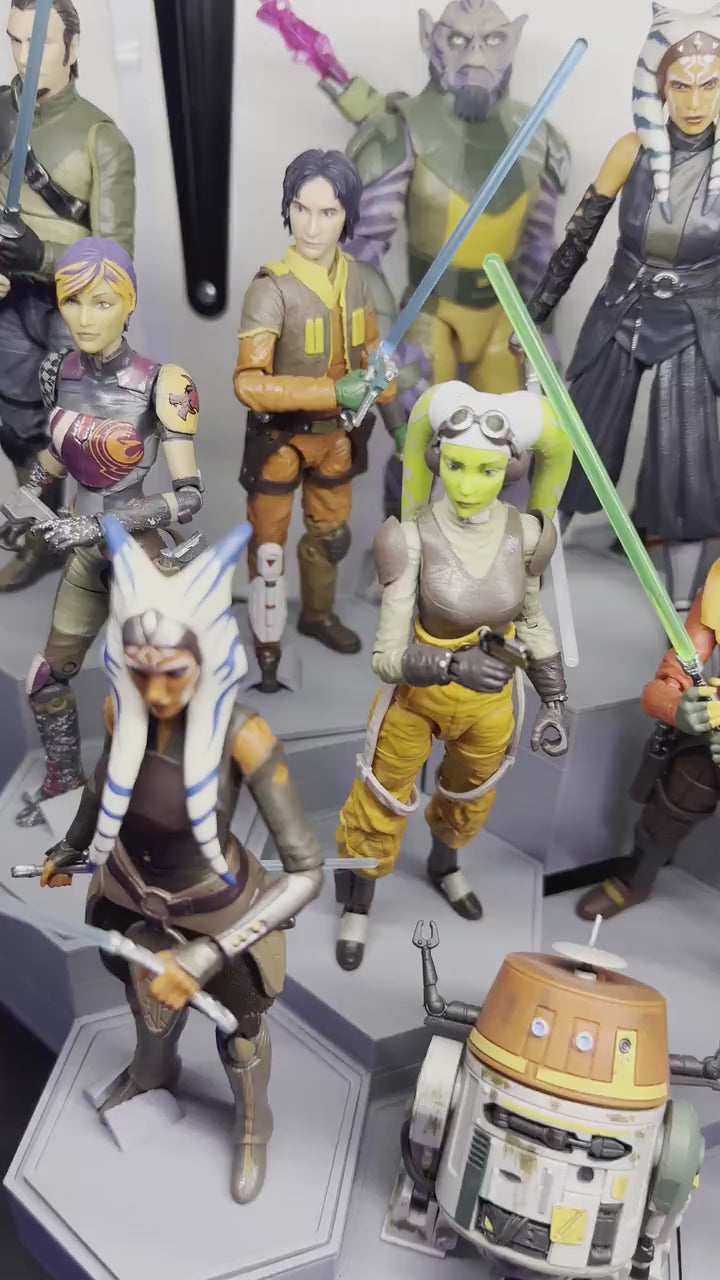 Hexagon Figure Display Stand: 6-Inch Scale Figures, Helmet Bases