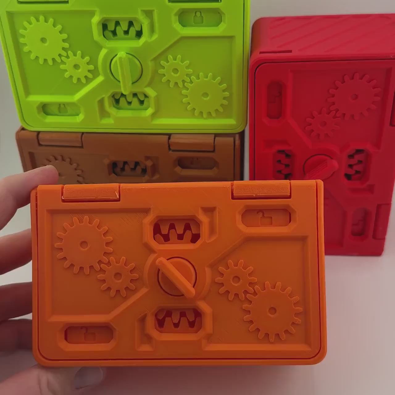 3D Printed Gear Locking Stash Box Unique Gift Box Storage Geared Gift Box Rainbow Pride Options
